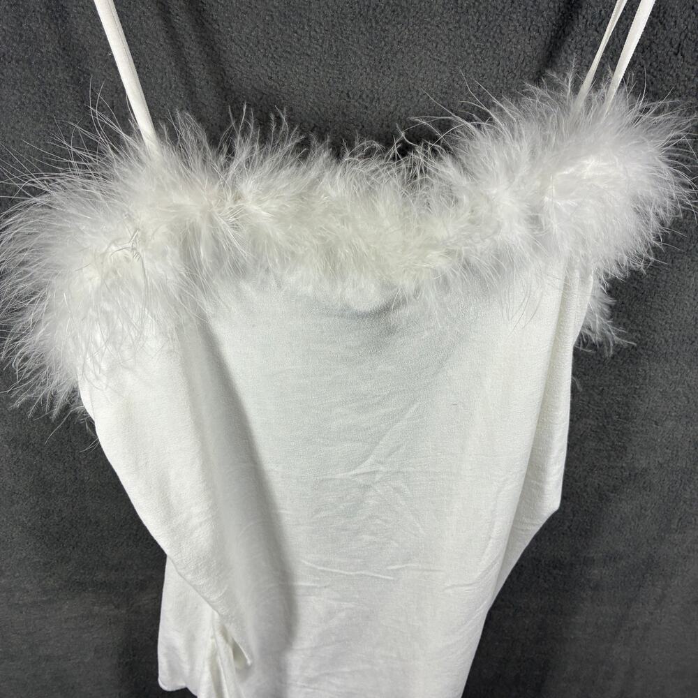 y2k women bodysuit XL white feathers mean girls fairy mobwife angel romantic